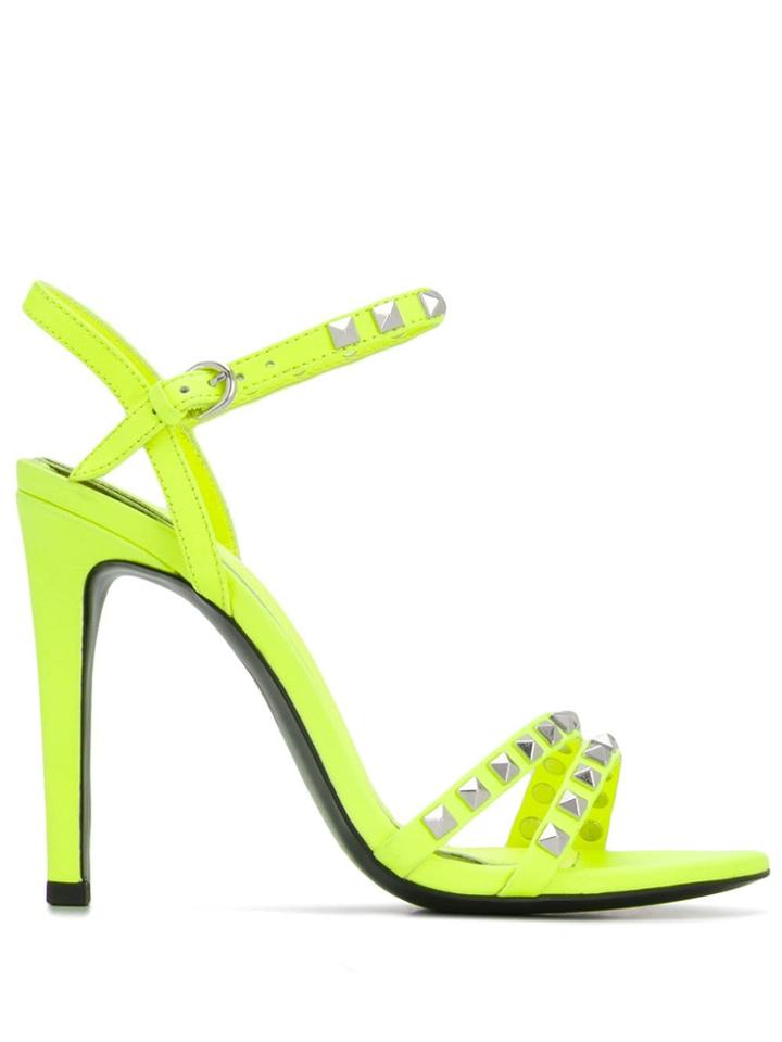 Ash Studded High-heel Sandals - Yellow