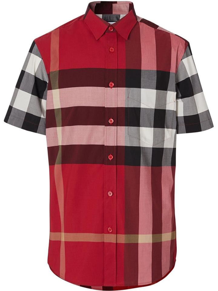 Burberry Short-sleeved Check Shirt - Red