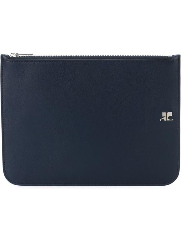Courrèges Zipped Clutch, Women's, Blue