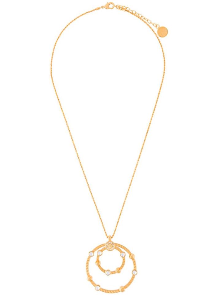 Versace Hoop Pendant Necklace, Women's, Metallic