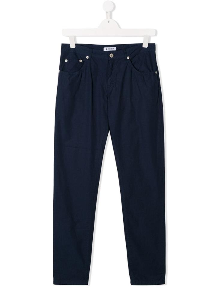 Dondup Kids Straight Leg Chinos - Blue