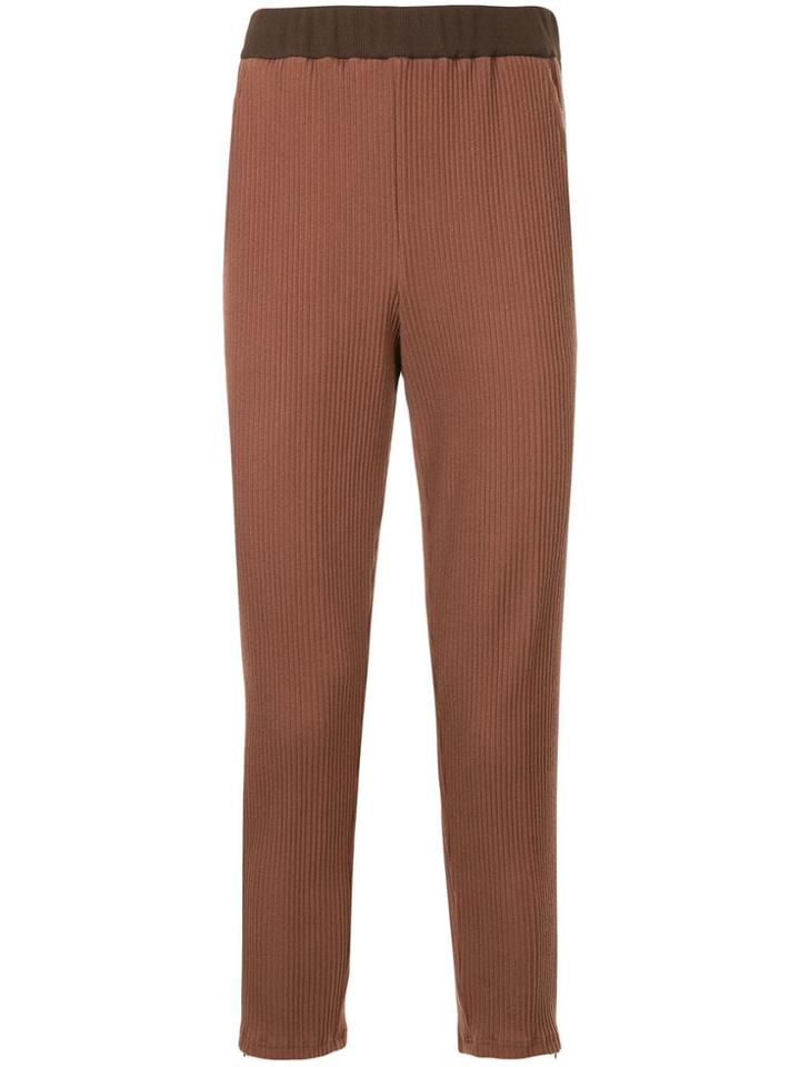 Yoshiokubo Micro Pleated Trousers - Brown