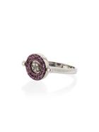Luis Miguel Howard Pink And Silver Reverso Mini Rounded Sapphire 18kt