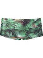 Lygia & Nanny Foliage Print Swim Trunks, Men's, Size: 48, Black, Polyamide/spandex/elastane