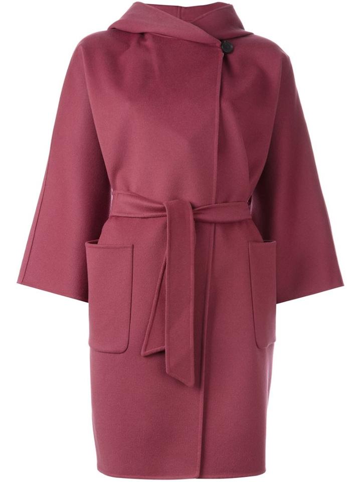 Max Mara Belted Coat, Women's, Size: 38, Pink/purple, Angora/virgin Wool