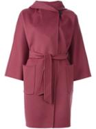 Max Mara Belted Coat, Women's, Size: 38, Pink/purple, Angora/virgin Wool