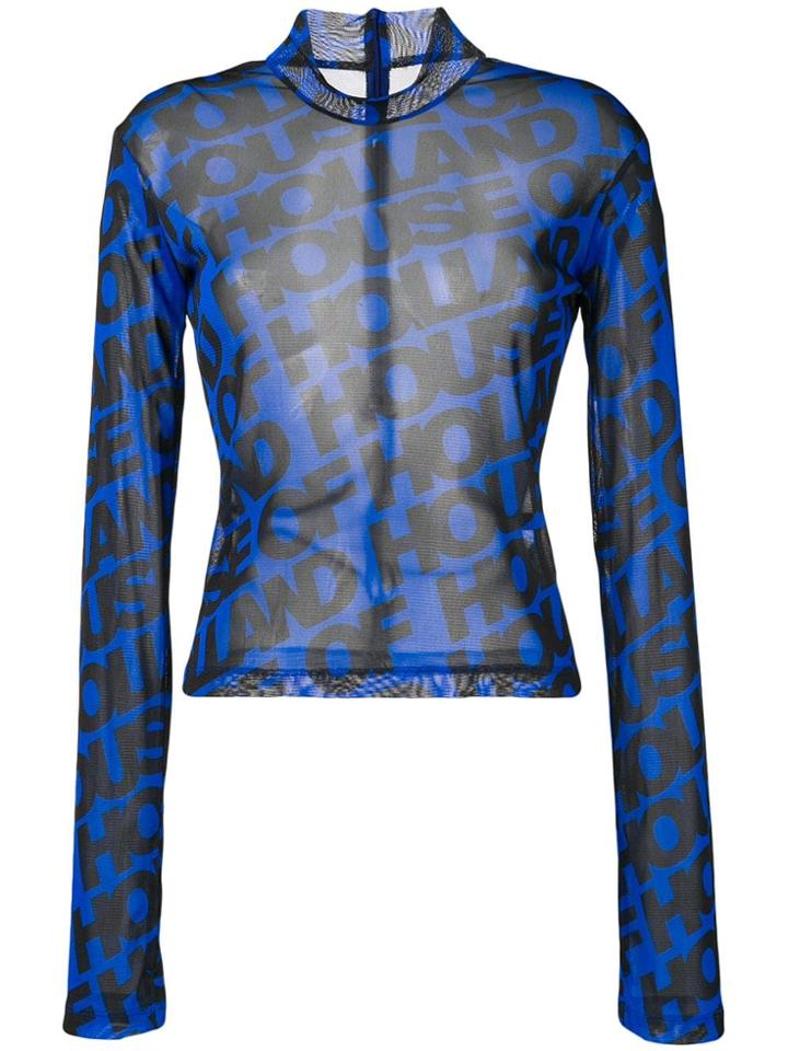 House Of Holland Logo Long-sleeve Top - Blue
