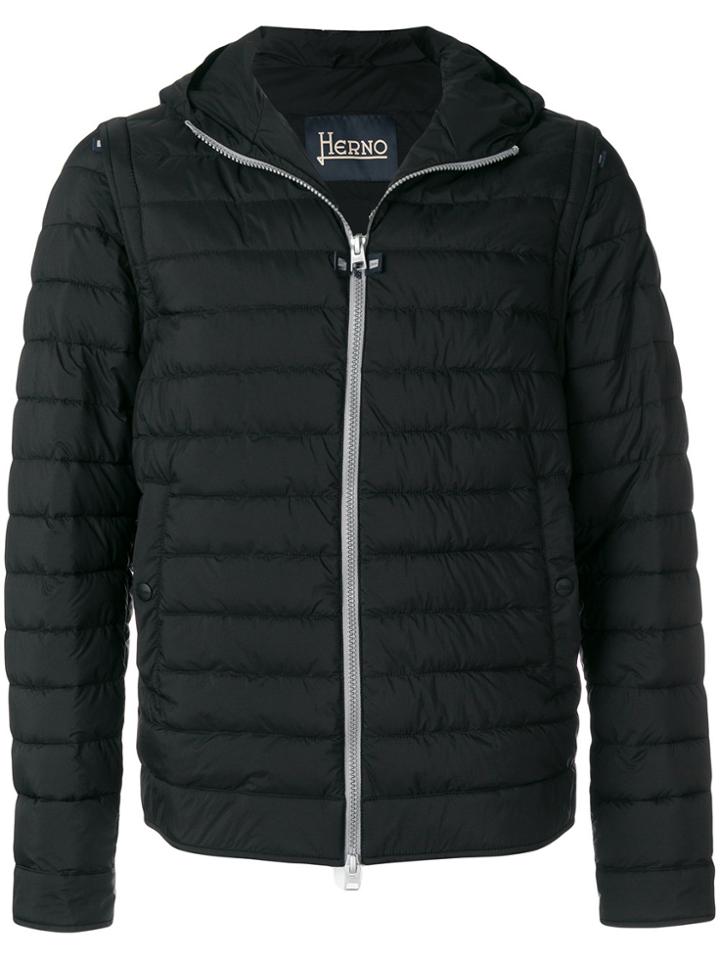 Herno Removable Sleeves Jacket - Black