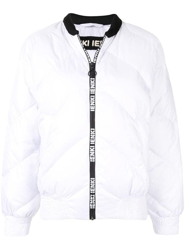 Ienki Ienki Logo Trim Puffer Jacket - White