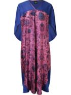 Fernanda Yamamoto Abstract Print Pleated Midi Dress, Women's, Pink/purple, Polyester