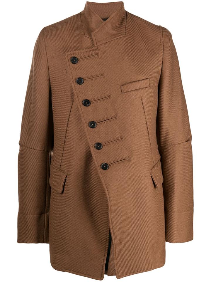 Ann Demeulemeester Off-center Button Coat - Brown