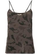 L'agence - Camouflage Print Camisole - Women - Silk - Xs, Grey, Silk