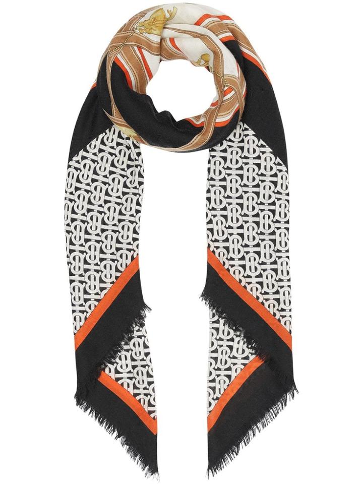 Burberry Archive Scarf Print Cashmere Large Square Scarf - Black