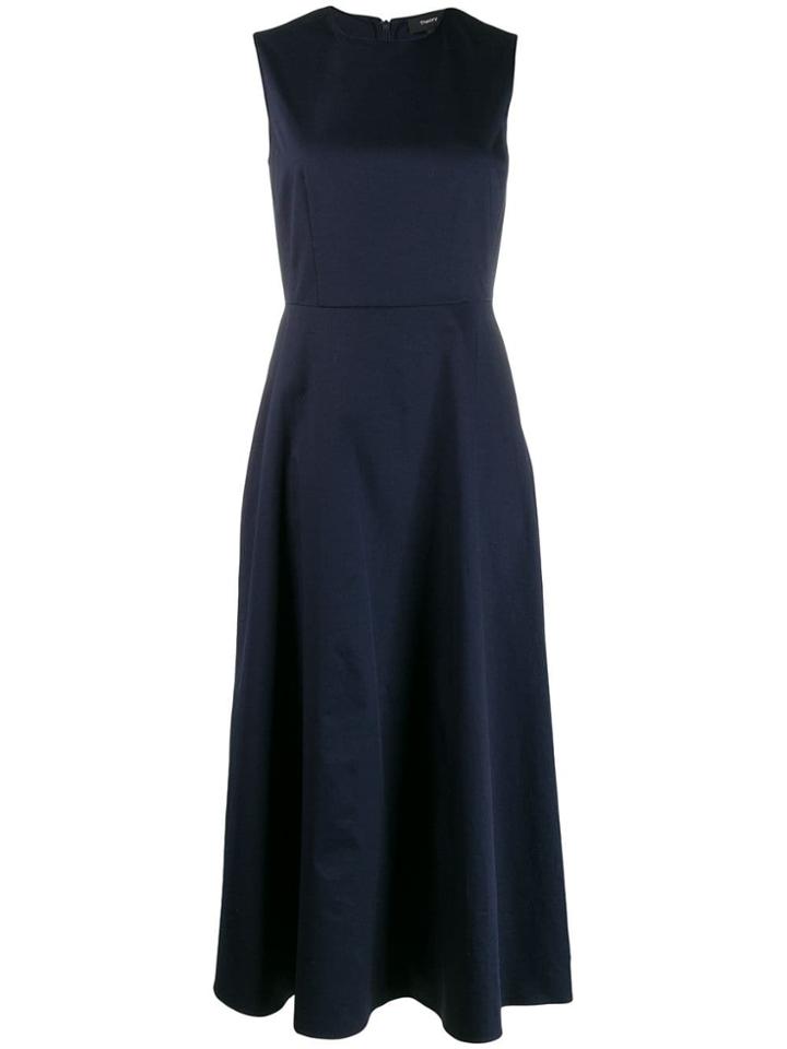 Theory Sleeveless Flared Midi Dress - Blue