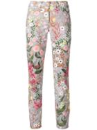 Cambio Cropped Floral Print Trousers - Grey