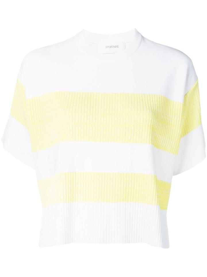 Sportmax Cropped Striped T-shirt - Yellow