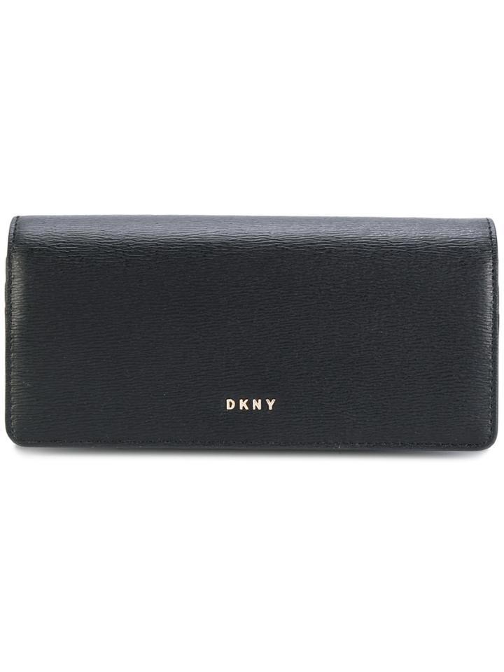 Donna Karan Logo Plaque Continental Wallet - Black