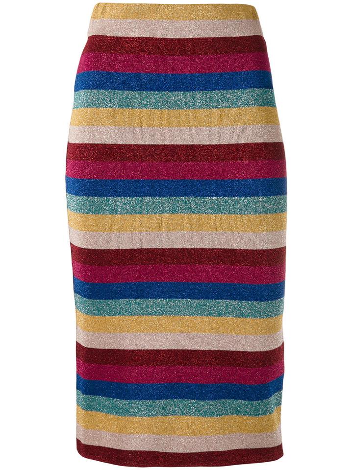 Laneus Striped Lurex Skirt, Women's, Size: 42, Polyester/viscose/polyamide