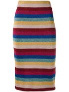 Laneus Striped Lurex Skirt, Women's, Size: 42, Polyester/viscose/polyamide
