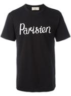 Maison Kitsuné 'parisien' T-shirt, Men's, Size: Large, Black, Cotton