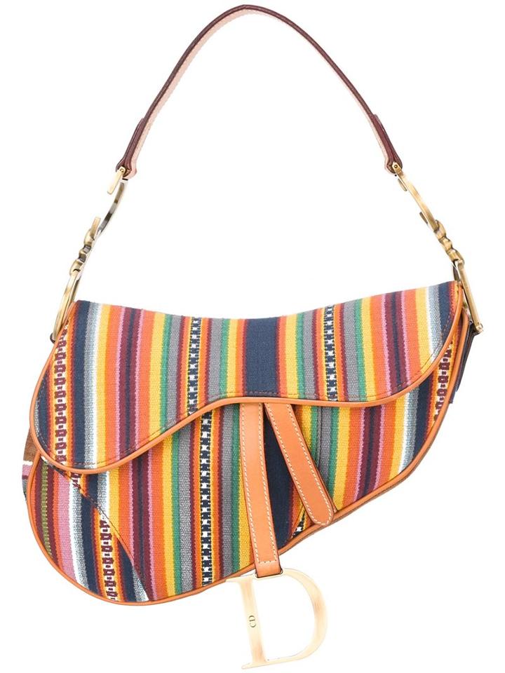 Christian Dior Vintage Saddle-shaped Shoulder Bag, Women's, Gold