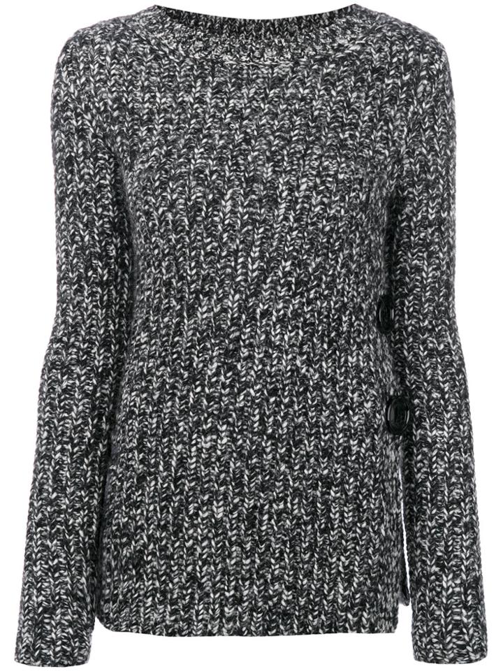 Moncler Fitted Knitted Sweater - Black