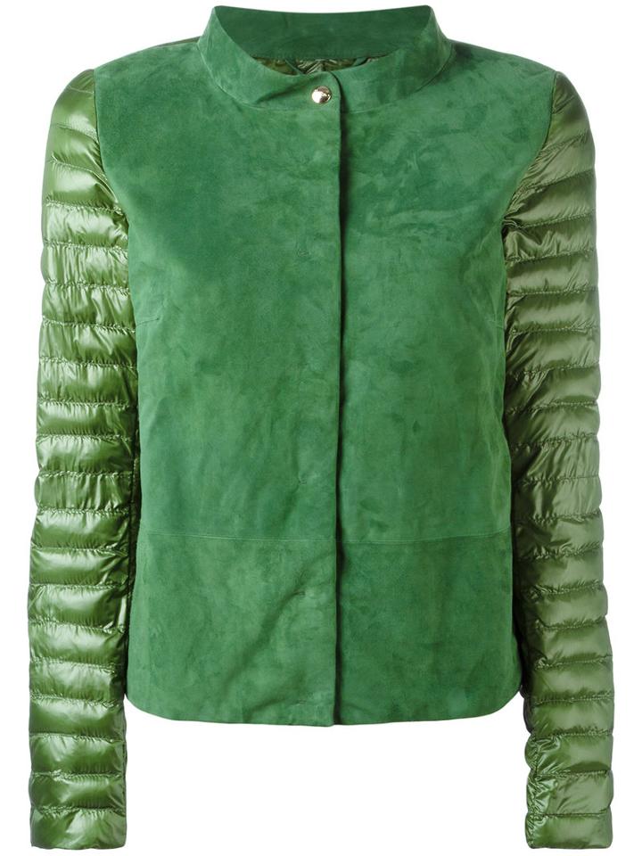 Herno Puffer Jacket, Women's, Size: 42, Green, Cotton/polyamide/polyester/lamb Skin