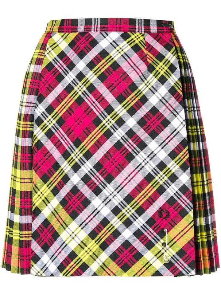 Le Kilt Pleated Tartan Mini Skirt - Pink & Purple