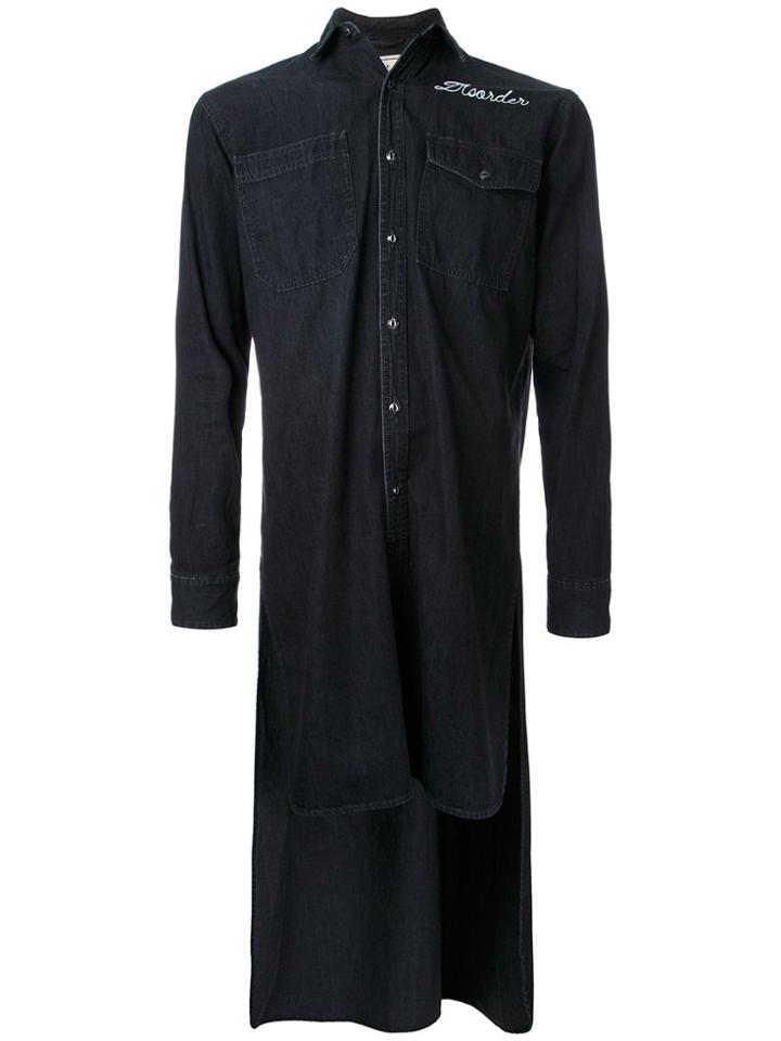 Maison Mihara Yasuhiro Embroidered High Low Hem Shirt - Black