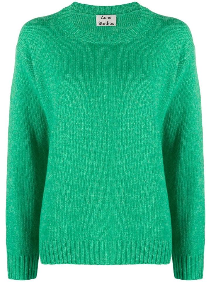 Acne Studios Samara Crew Neck Knitted Sweater - Green