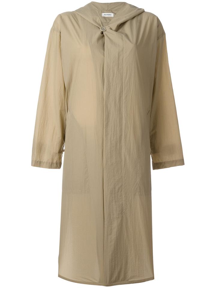 Plantation Buttoned Hooded Coat, Women's, Size: Small, Nude/neutrals, Nylon