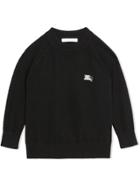 Burberry Kids Crew Neck Cashmere Sweater - Black