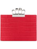 Alexander Mcqueen Jewelled Four-ring Clutch - Red