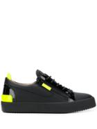 Giuseppe Zanotti Fluo Details Lace-up Sneakers - Black