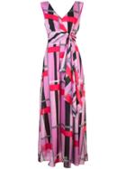 Josie Natori Taisho Stripe Maxi Dress - Pink