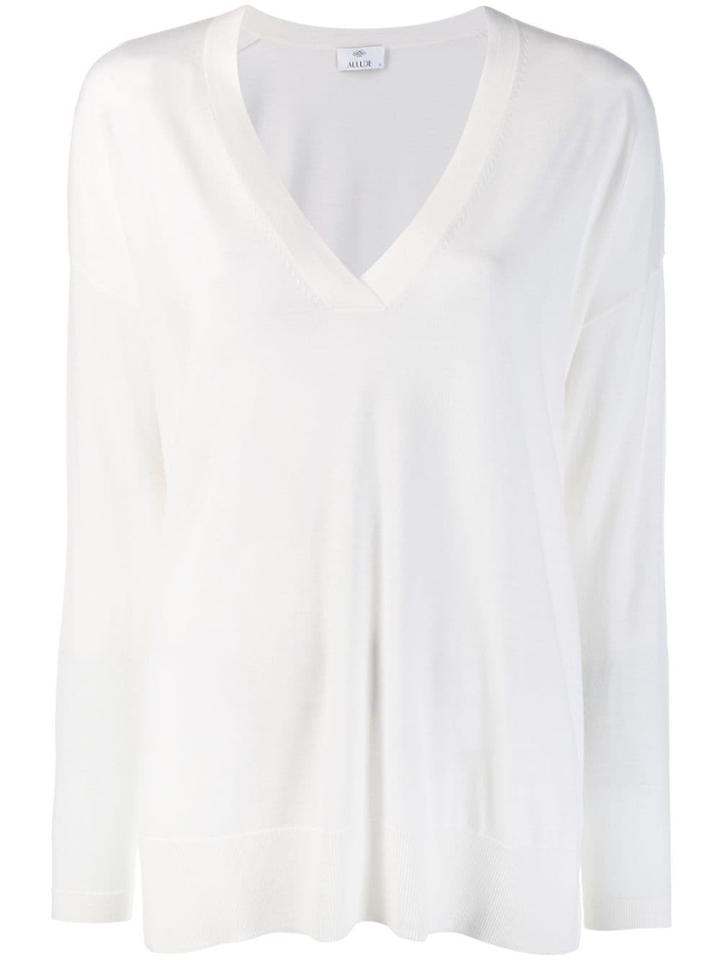 Allude Fine Knit Jumper - White