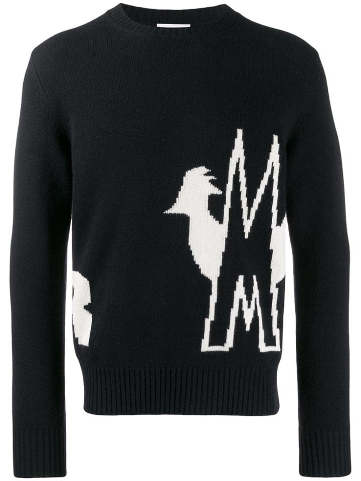 Moncler Intarsia-knit Jumper - Black