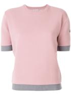 Moncler Contrast Trim Knitted Top - Pink & Purple