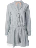 No21 - Striped Gathered Shirt Dress - Women - Cotton/acetate/silk - 42, Green, Cotton/acetate/silk