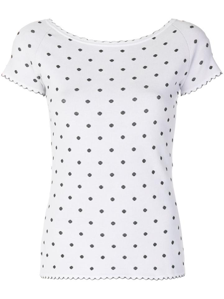 Blumarine Polka Dot Knitted Top - White