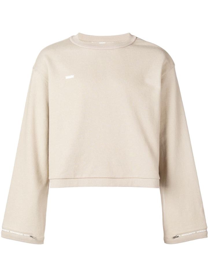 Wwwm Logo Zip-detail Sweater - Neutrals