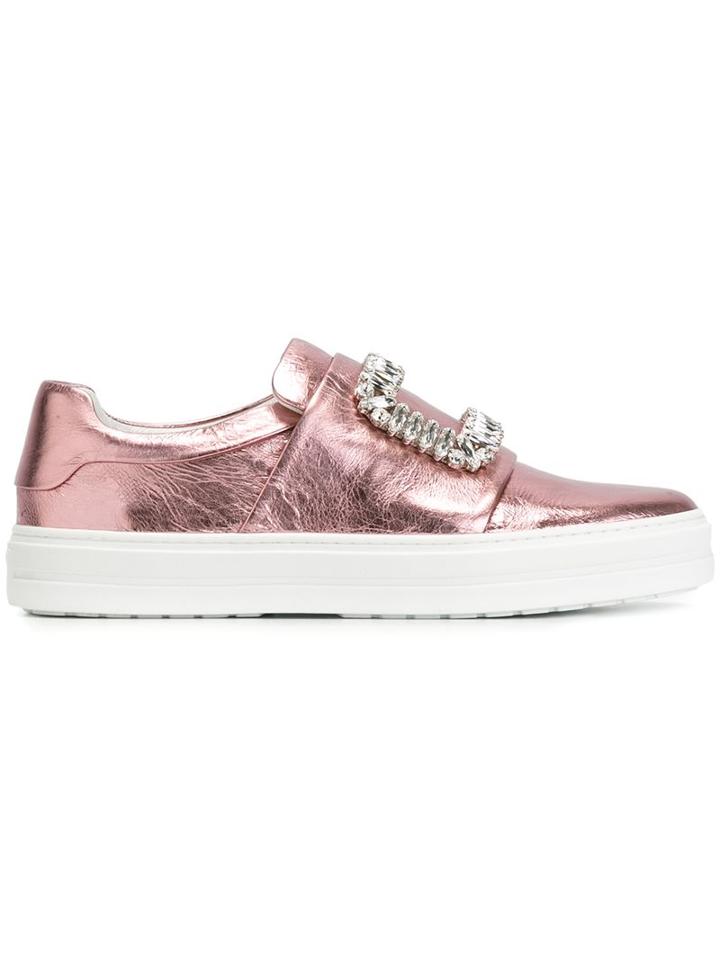 Roger Vivier Embellished Slip-on Sneakers