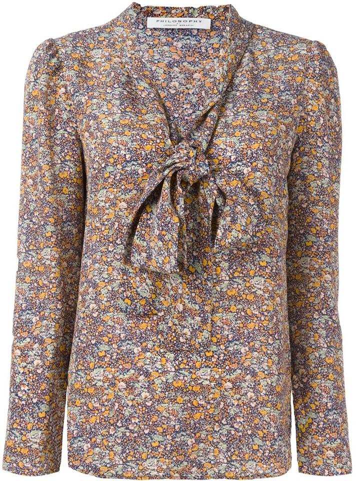 Philosophy Di Lorenzo Serafini Floral Print Blouse, Women's, Size: 44, Silk
