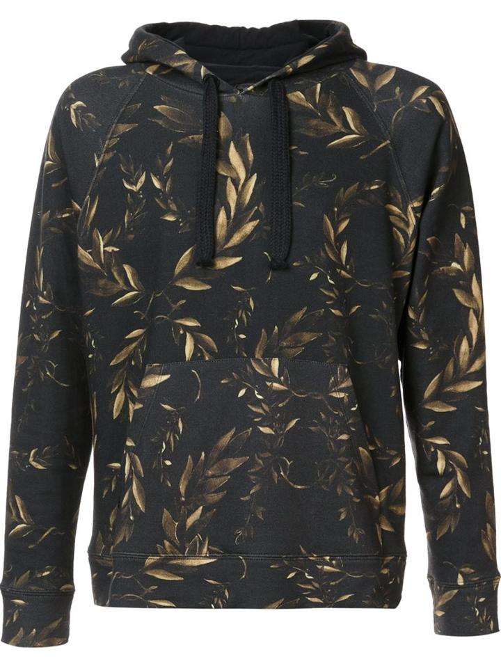 Osklen Bay Leaves Collection Hoodie, Men's, Size: G, Black, Cotton