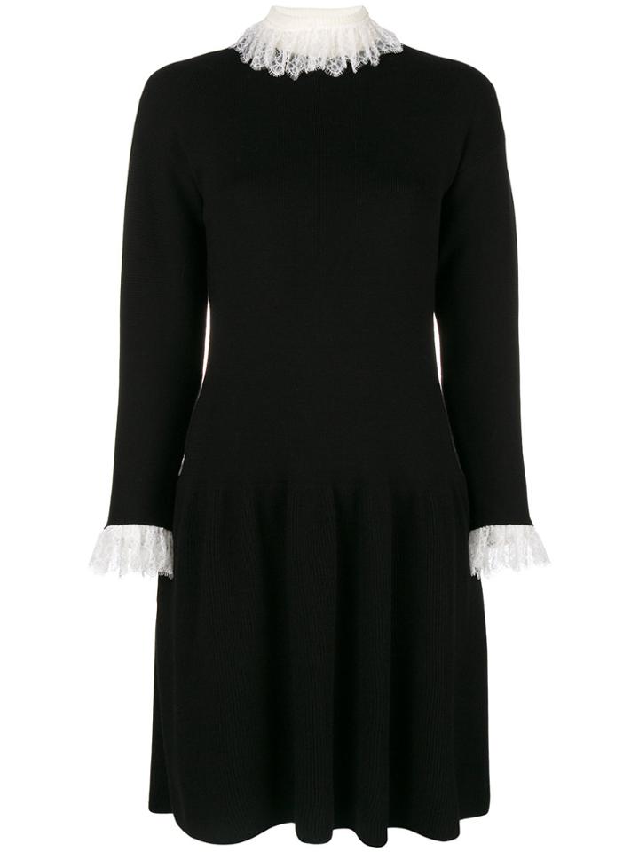 Philosophy Di Lorenzo Serafini Lace-trim Sweater Dress - Black