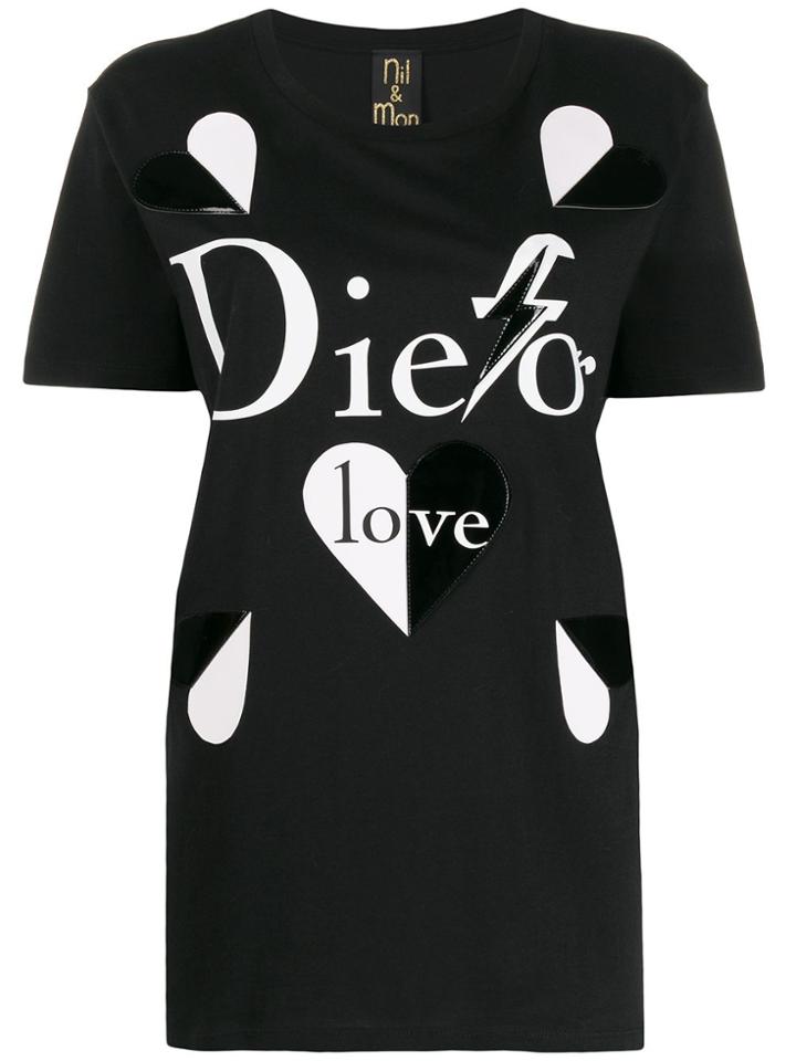 Nil & Mon Graphic Print T-shirt - Black