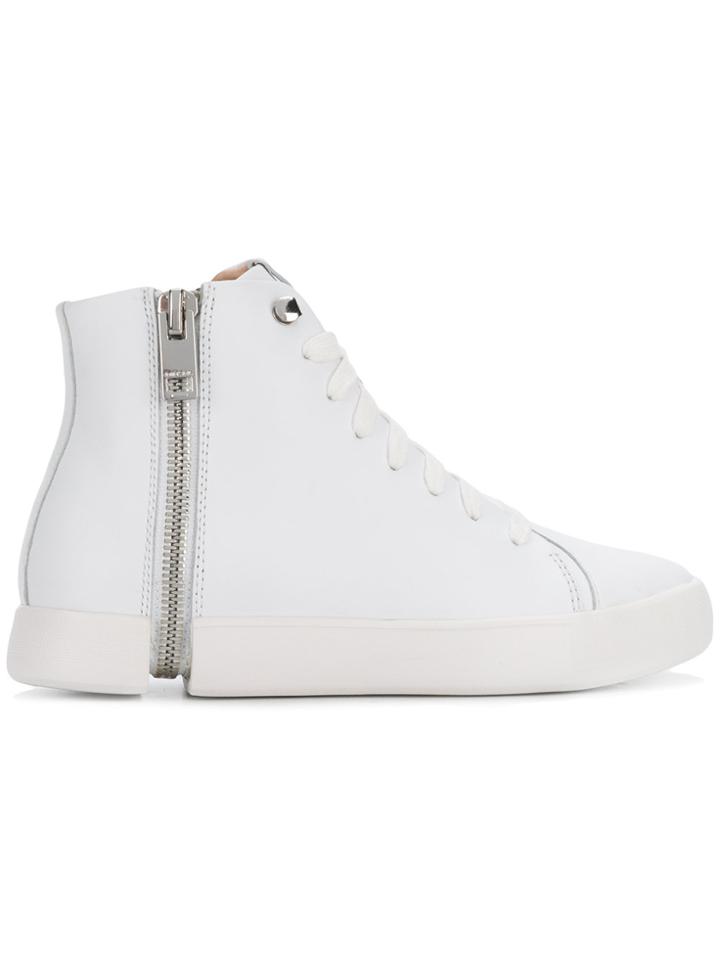 Diesel Zip Detail Hi-top Sneakers - White