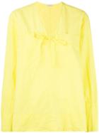 Tomas Maier - V-neck Tunic - Women - Cotton - 8, Yellow/orange, Cotton