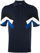 Neil Barrett Panelled Polo Shirt, Men's, Size: Large, Blue, Nylon/viscose