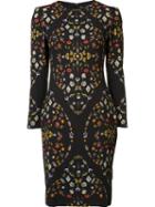 Alexander Mcqueen 'obsession' Print Dress, Women's, Size: 44, Black, Viscose